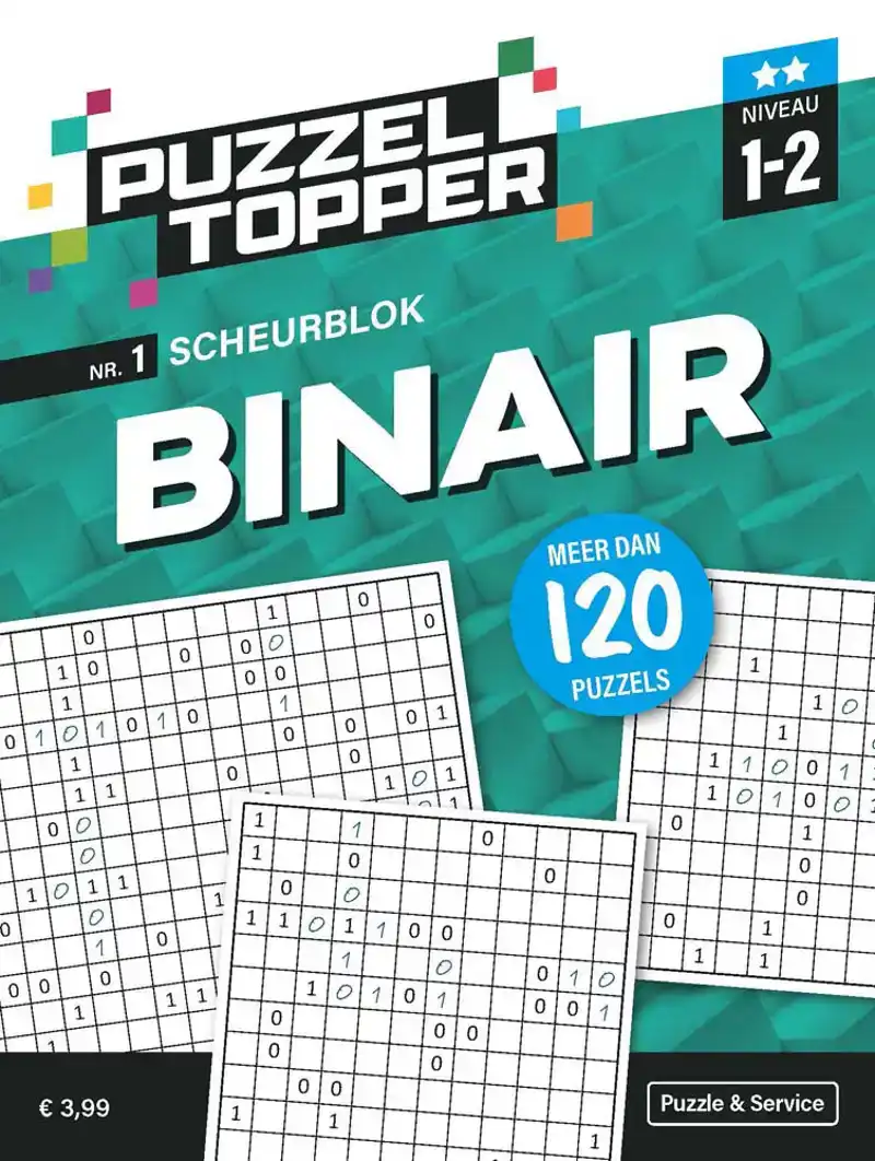 Puzzelblok binair 1-2 punt nr.1 puzzeltopper