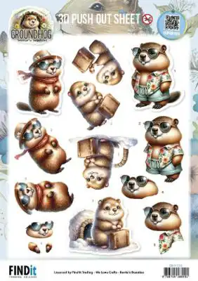 Berries Beauties 3D Pushoutvel Groundhog Holiday Ready