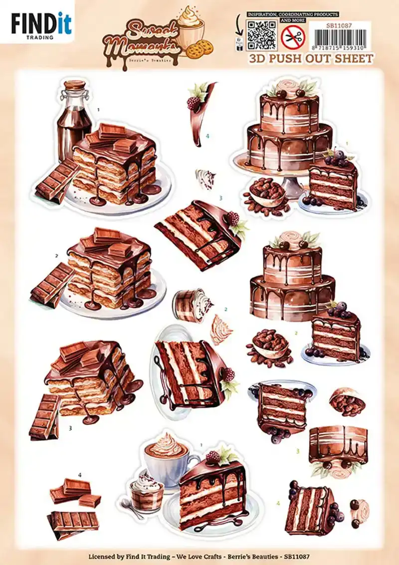 3D Pushout Sheet Berries Beauties Sweet Moments Baked with Love