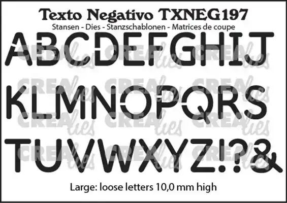 Crealies Texto Negativo Alfabet Groot