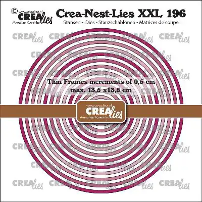 Crealies Crea-Nest-Lies XXL stansen no. 196, Dunne Kaders Cirkels glad