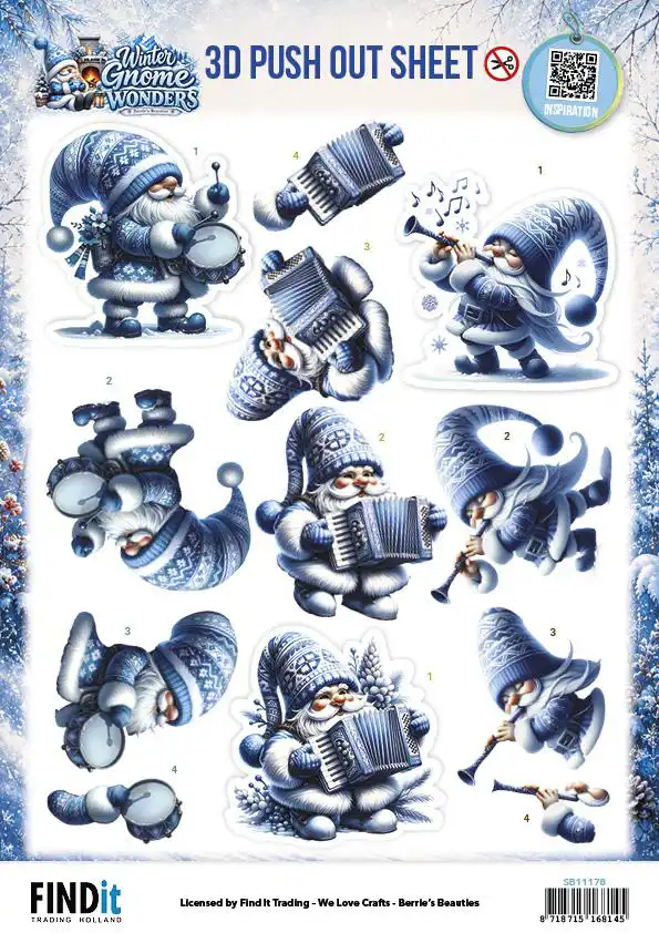 Berries Beauties 3D Pushoutvel Winter Gnome Wonders Frozen Harmonies
