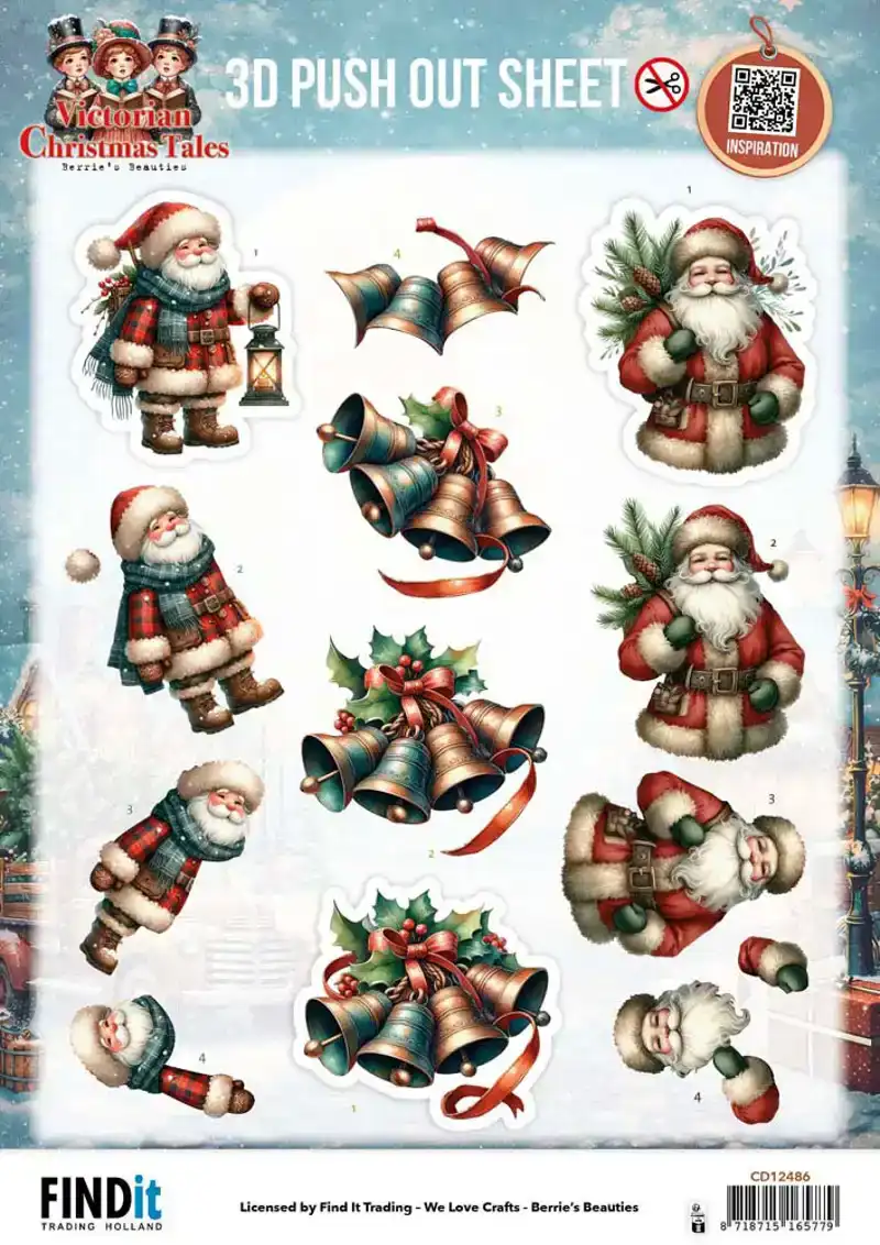 3D Pushout Sheet Berries Beauties Victorian Christmas Timeless Christmas Bells