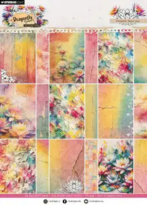 Studio Light Dragonfly Dreams A4 Designer Paper Pad Background Papers