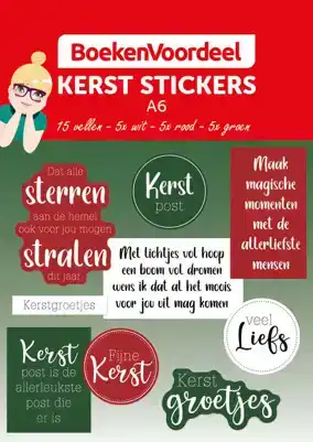 Emma sticker pad Kerst teksten NL