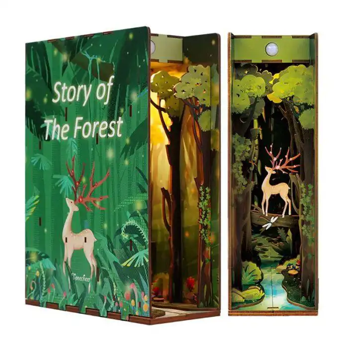 Tonecheer DIY Book Nook Story of The Forest Bookend