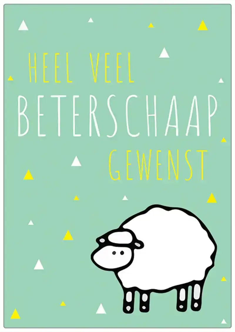 Spreukenbordje: Heel veel beterschaap gewenst! | Houten Tekstbord