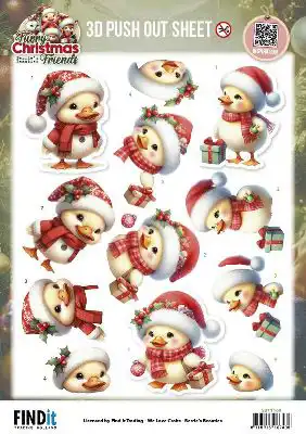 3D Pushoutvel Berries Beauties Furry Christmas Friends Christmas Funny Duck