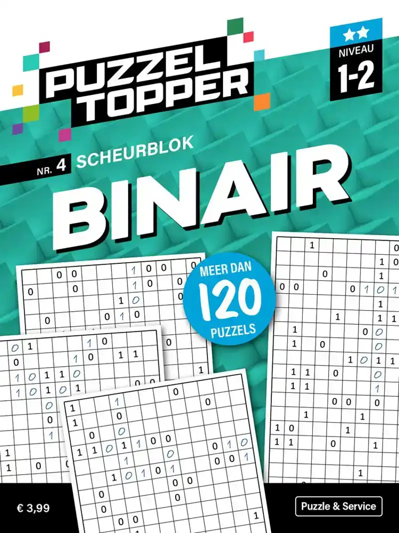 Puzzelblok binair 1-2 punt nr.4 puzzeltopper