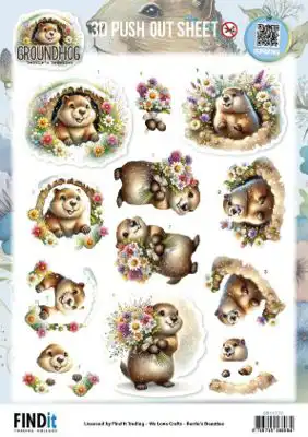 Berries Beauties 3D Pushoutvel Groundhog Spring Moments