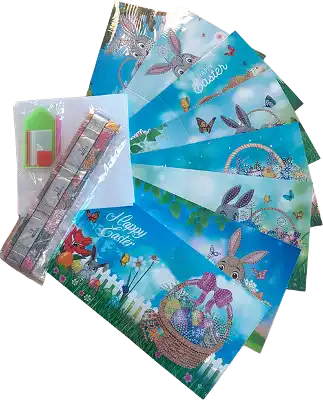 Diamond Painting Wenskaarten Set 8st met envelop<br>