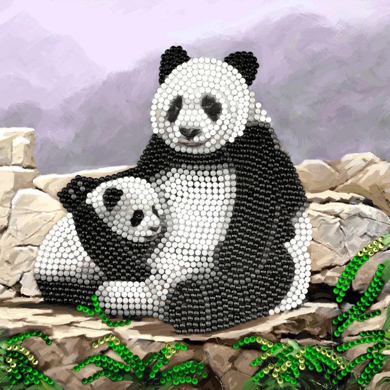 Crystal Card kit A44 panda 18x18cm