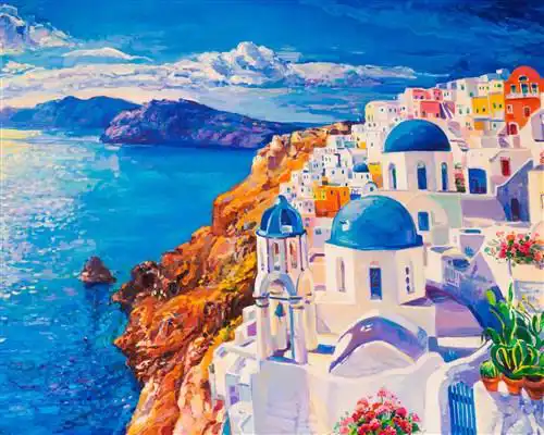 Crystal Art Kit 40x50cm Santorini Horizon Full<br>