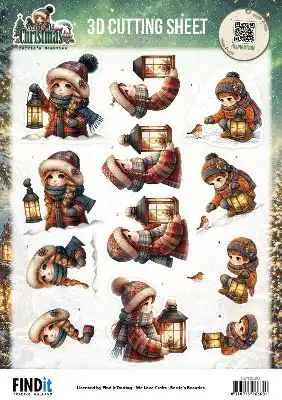 3D Knipvellenset Berries Beauties Good Old Christmas Girl en Houses