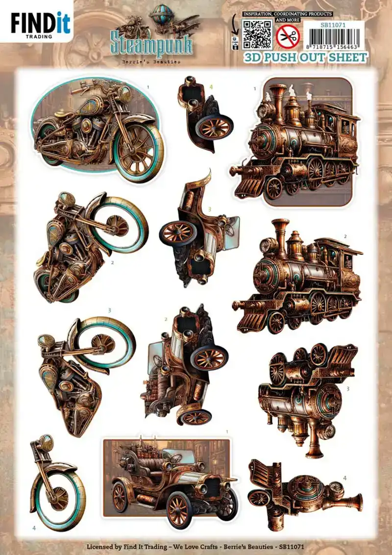 Berries Beauties steampunk 3D pushout sheet vehicles