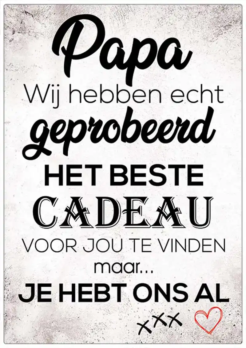Spreukenbordje: Papa, Wij Hebben Echt Geprobeerd Het Beste Cadeau Voor Jou Te Vinden... | Houten Tek