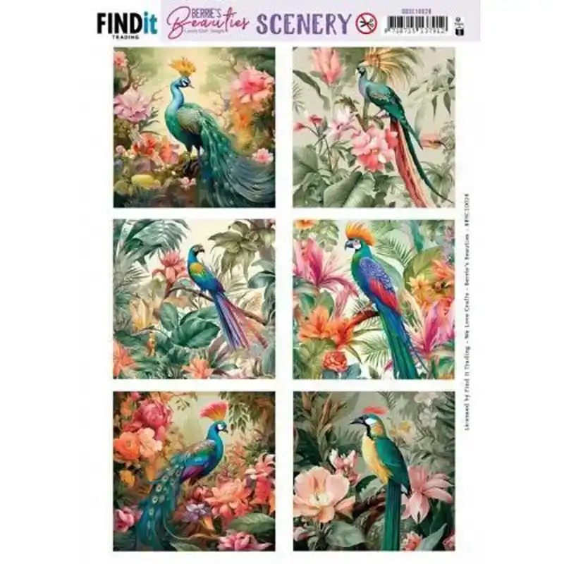 Scenery push out Berries beauties - Peacock square