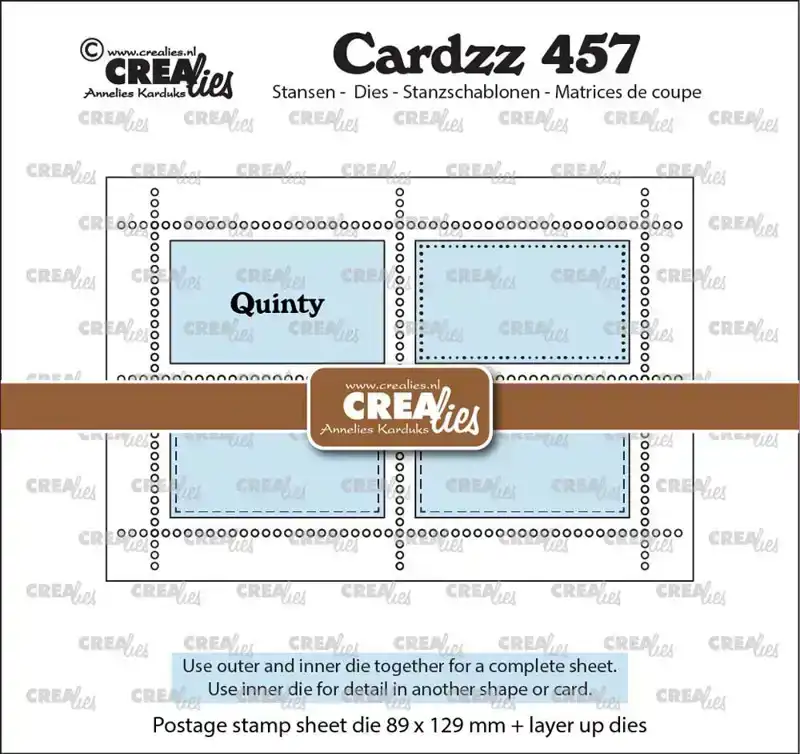 Crealies Cardzz rechthoekig postzegelvel Quinty