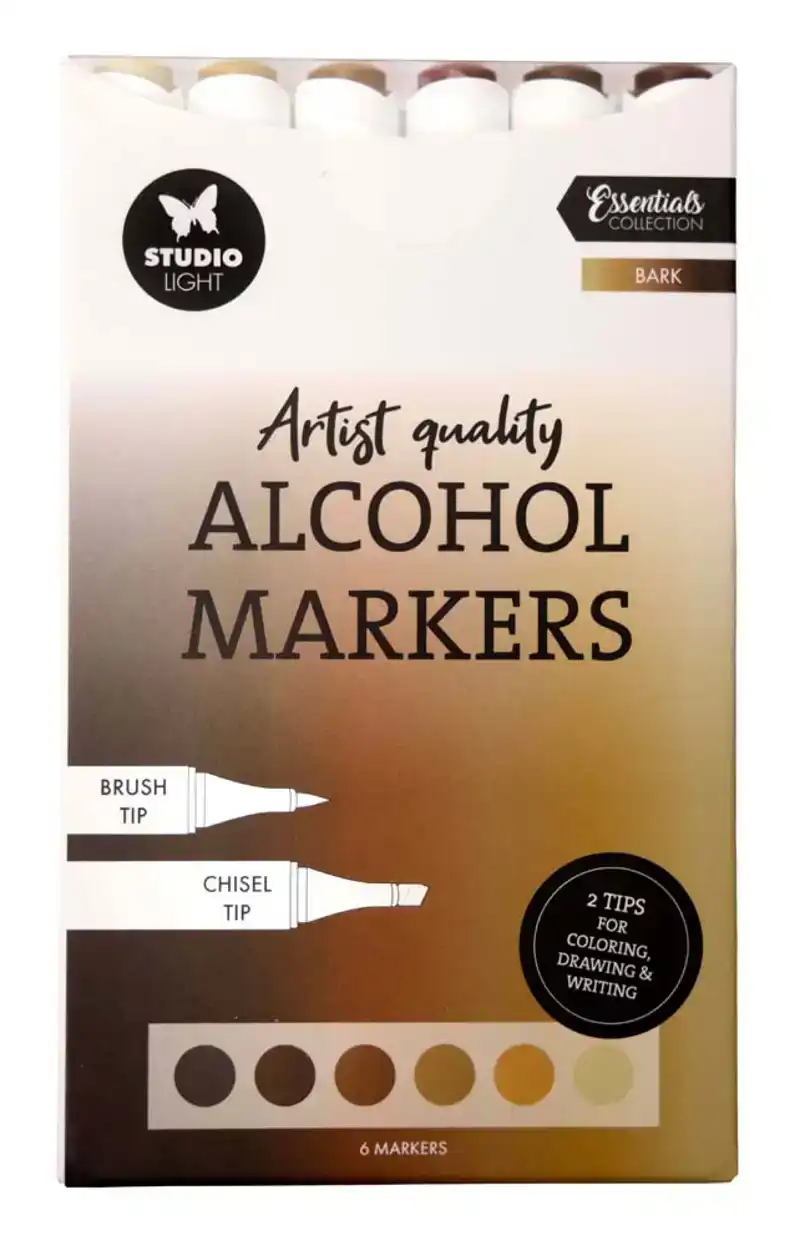 Studio Light Alcohol Markers bark essentials 6 stuks