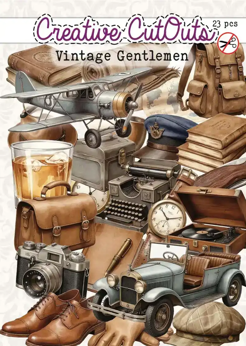 Vintage Gentlemen stansplaatjes 23st