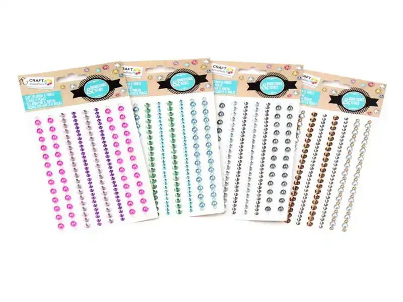 Glitterstenen en parels 160st 4Ass