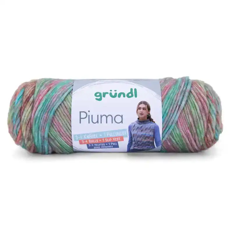 Grundl Piuma garen 05 blauw/paars/groen