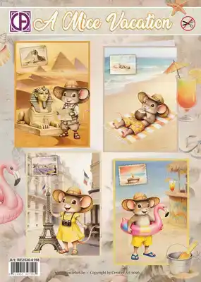 Creatief Art A Mice Vacation Kaartenpakket