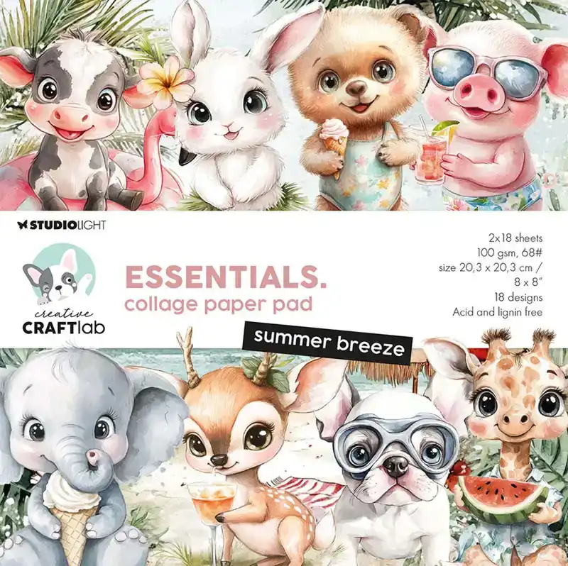 Creative Craftlab Essentials Summer Breeze 8x8 Inch Paper Pad