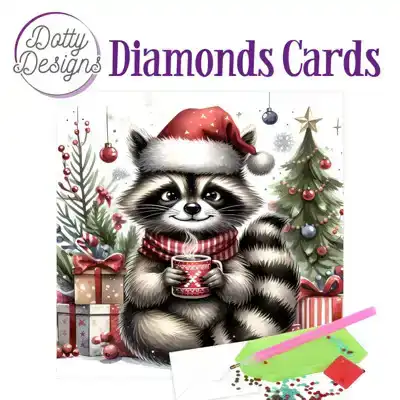 Dotty designs diamond cards christmas raccoon