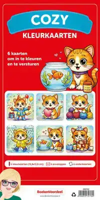 Cozy kleurkaarten schattige katjes