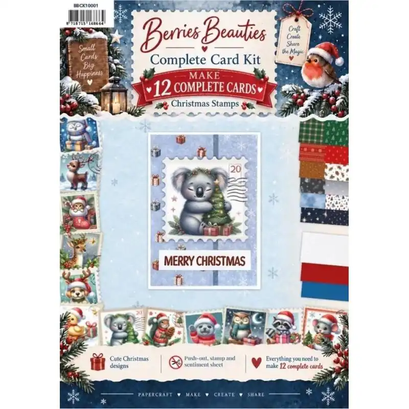 Berrie's Beauties Complete Card Kit Christmas Stamps Santa