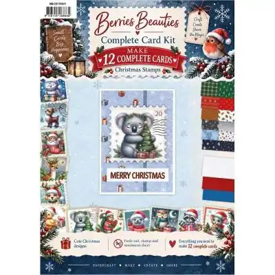 Berrie's Beauties Complete Card Kit Christmas Stamps Santa
