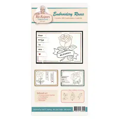 Rie Kuipers Creative embroidery roses - DIY embroidery card kit