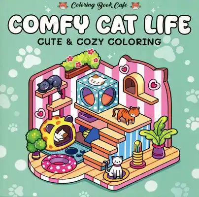 Comfy cat life - Cute & Cozy coloring