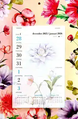 Weekblok kalender 2026 Bloemen aquarel
