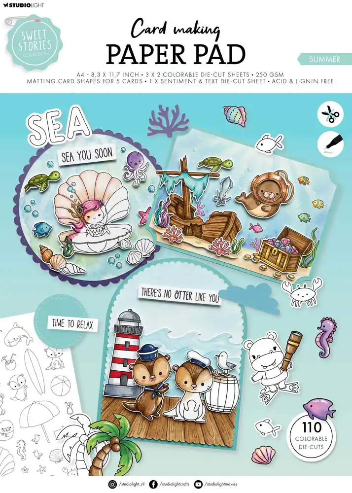Studio Light Card Making Pad Summer Sweet Stories