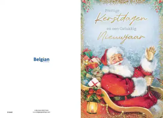 Kerstkaart 2025 feestdagen sneeuwpop/ kerstdagen kerstman in slee