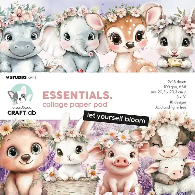 Creative Craftlab Essentials Let Yourself Bloom 8x8 Inch Paper Pad