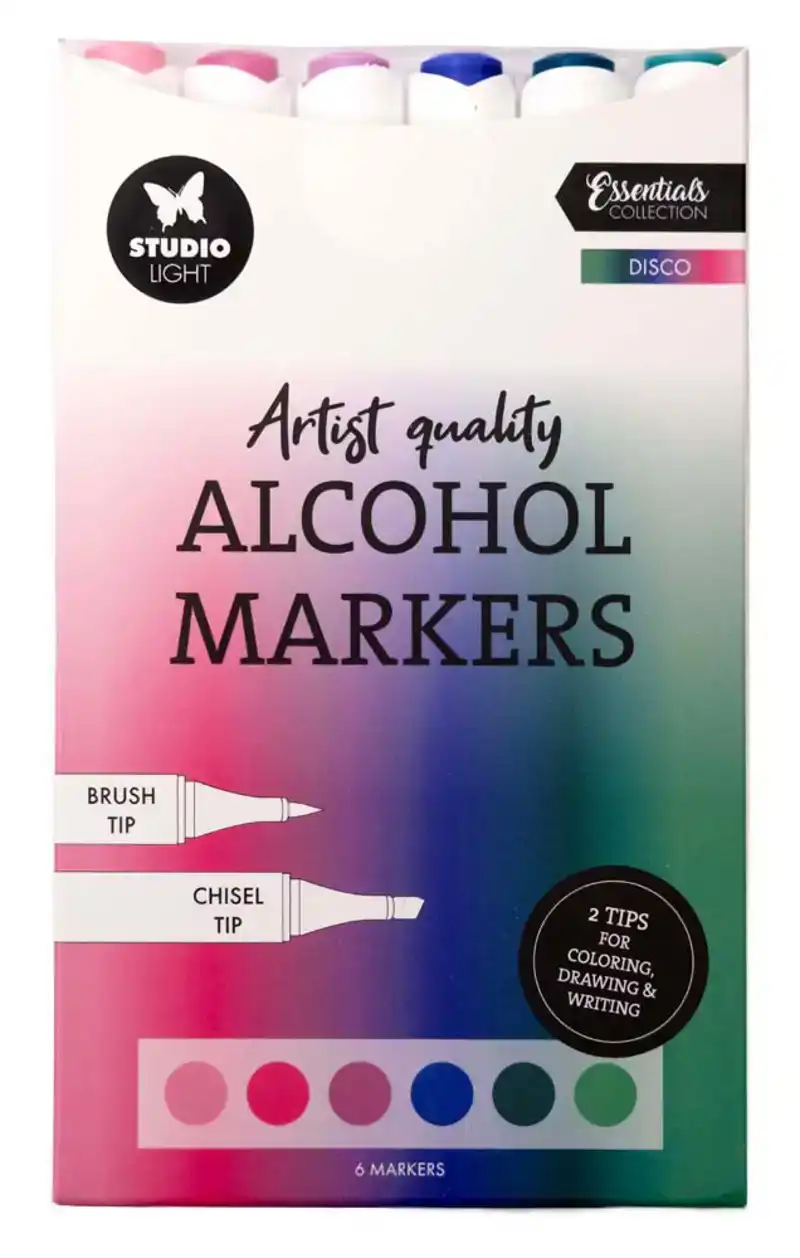 Studio Light Alcohol Markers disco essentials 6 stuks