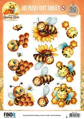 3D Pushout Sheet Berries Beauties Sweet Honey Bees Golden Garden