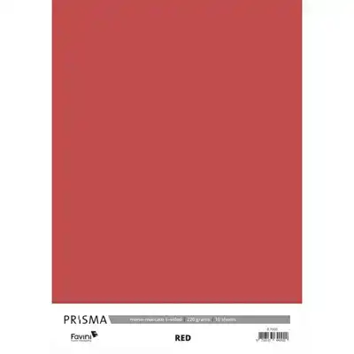 Karton Prisma Favini rood 10vel A4 220gr