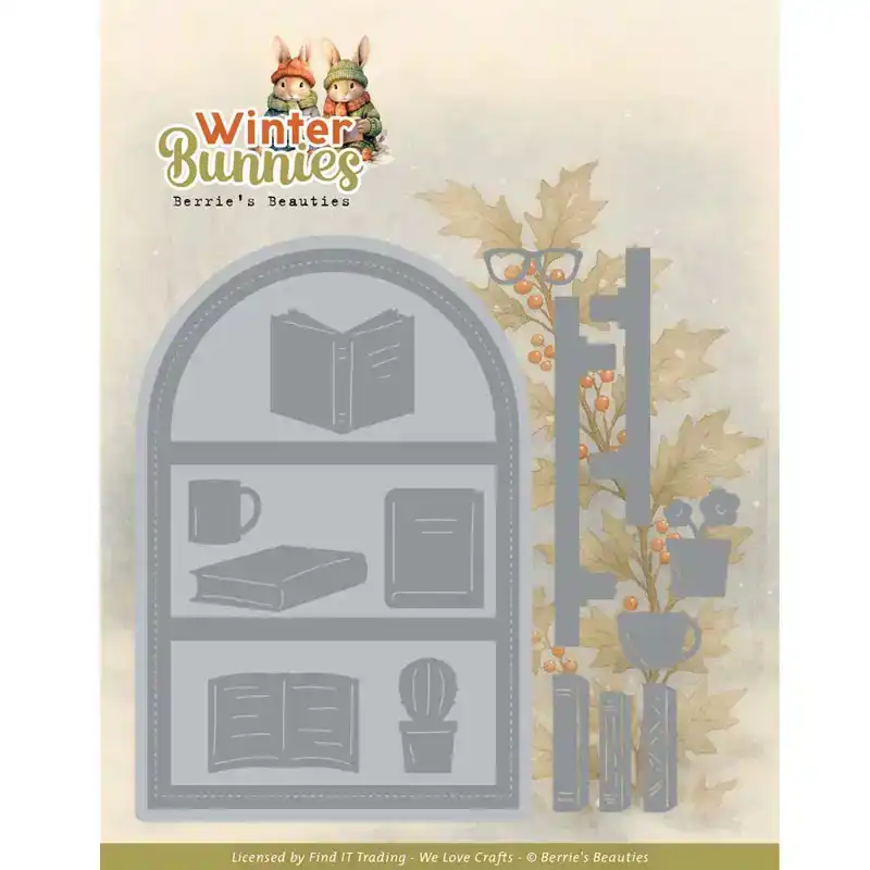 Berries Beauties Winter Bunnies Snijmal Bunny Bookcase