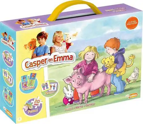 Casper En Emma 3 In 1 Box Puzzel+Memo+Domino