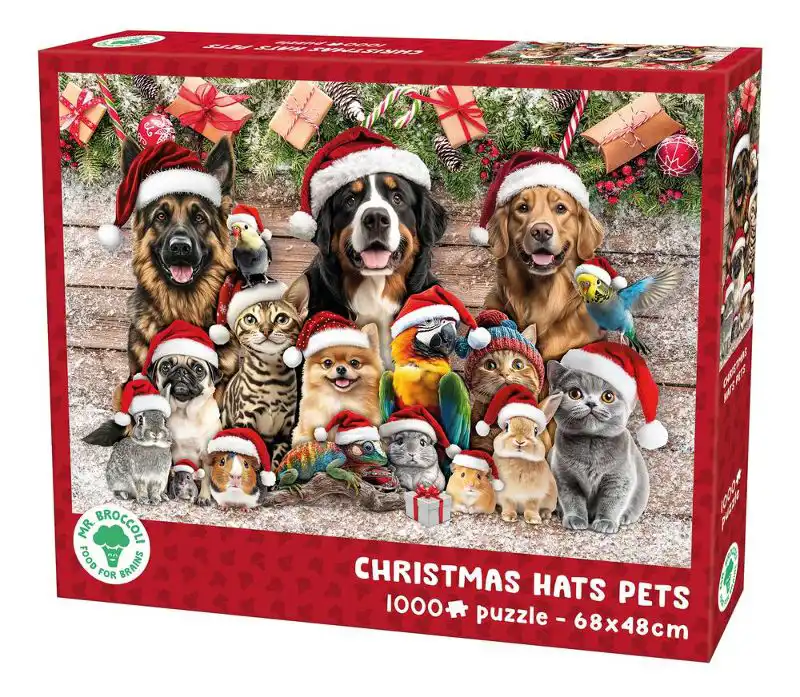 Legpuzzel Christmas Hats Pets 1000 stukjes