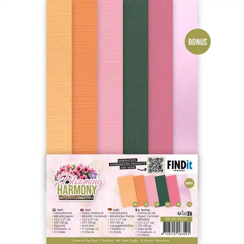 Linen Cardstock Pack Berries Beauties Blooming Harmony 4K