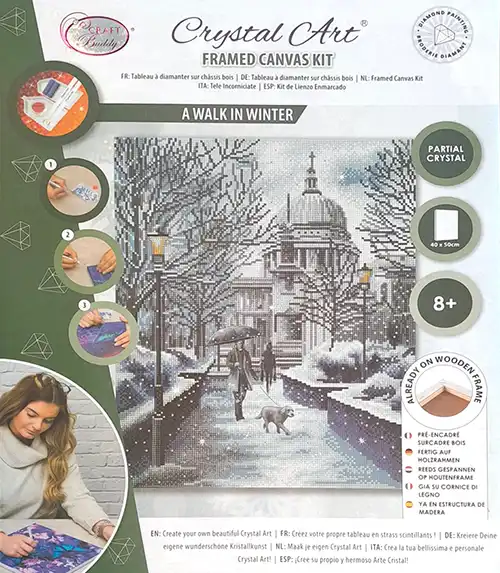 Crystal Art Kit 40x50cm Walk in Winter Full