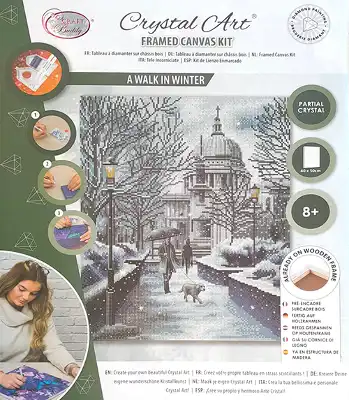 Crystal Art Kit 40x50cm Walk in Winter Full