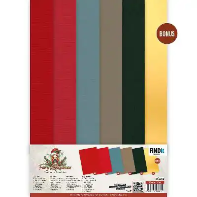 Berries Beauties Fairy Christmas Linen Cardstock Pack A4