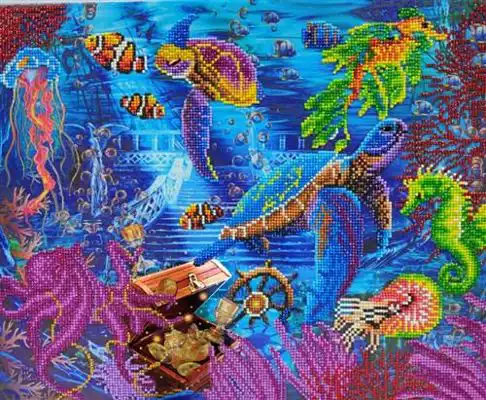Crystal Art Kit 40x50cm Sea Life Partial<br>