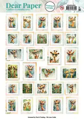 A card and art journaling serie dear paper pushout giraffe